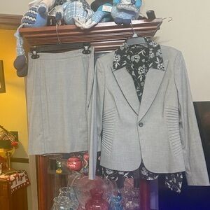 Gianni Bini Light Gray Blazer and Skirt Set